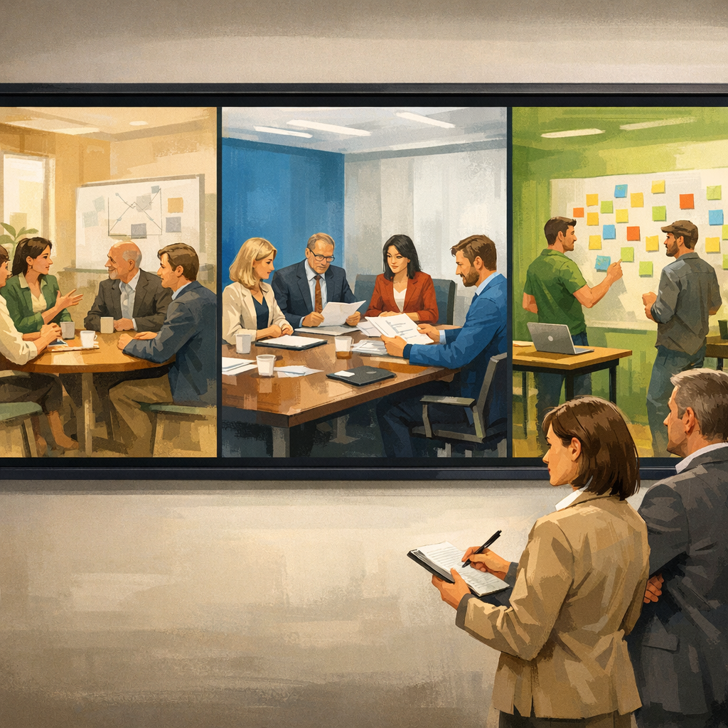 Illustration zum Theme Evaluation von Unternehmensprojekten
